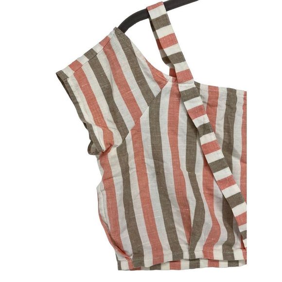 Joie Striped Crop Top Shoulder Boho Cut Out Medium - Picture 5 of 6